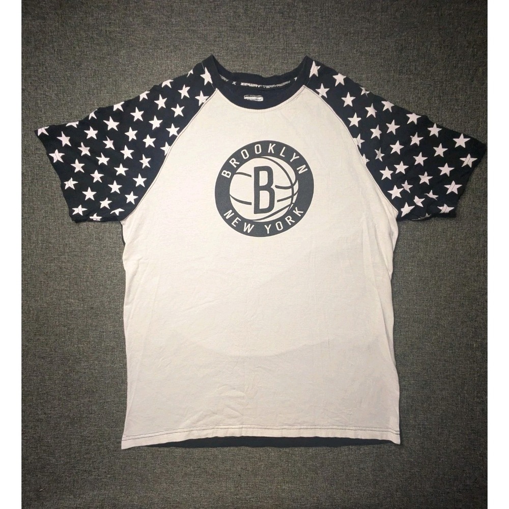 Brooklyn Nets‎ T Shirt Mens Size XL Black White Stars Basketball New York Zipway
